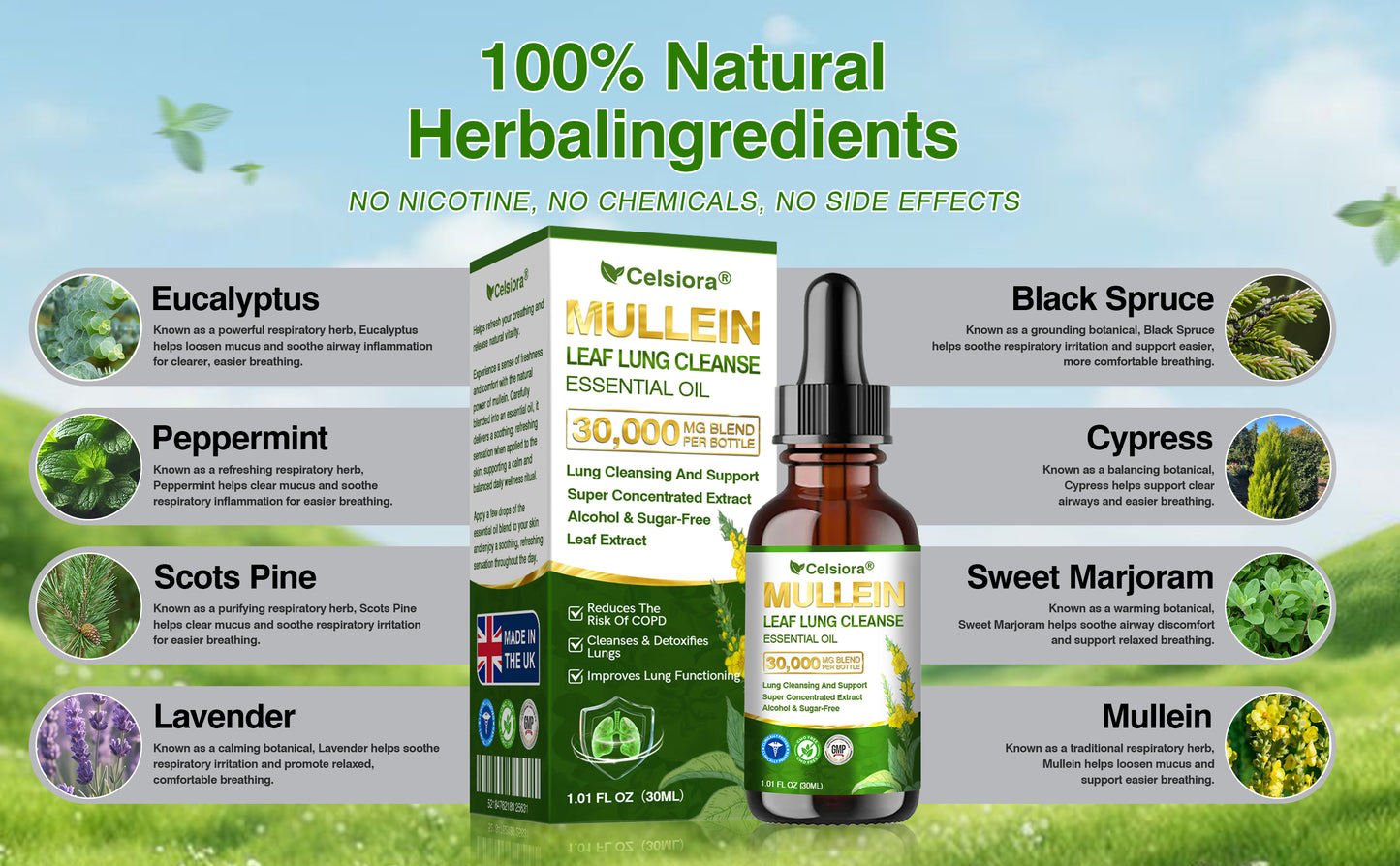 💖✅𝐔𝐊 𝐎𝐟𝐟𝐢𝐜𝐢𝐚𝐥 𝐒𝐭𝐨𝐫𝐞:𝐂𝐞𝐥𝐬𝐢𝐨𝐫𝐚® 𝐎𝐫𝐠𝐚𝐧𝐢𝐜 𝐌𝐮𝐥𝐥𝐞𝐢𝐧 𝐋𝐞𝐚𝐟 𝐋𝐮𝐧𝐠 𝐂𝐥𝐞𝐚𝐧𝐬𝐞 𝐄𝐬𝐬𝐞𝐧𝐭𝐢𝐚𝐥 𝐎𝐢𝐥 (💖Cough, wheezing, shortness of breath, sputum, stuffy nose, bronchitis, bronchitis, allergy symptoms, lung discomfort💝)