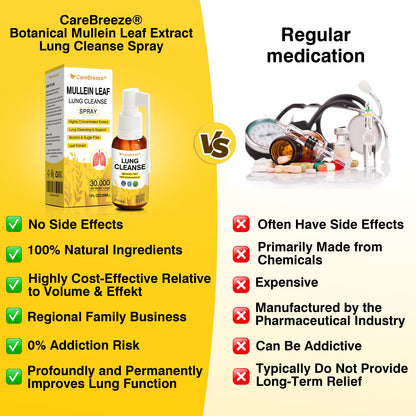 🫁🇬🇧 Official Store:CareBreeze® Botanical Mullein Leaf Extract Lung Cleanse Spray（💛Directly acts on COPD, asthma, chronic bronchitis (CB), respiratory infections, lung cancer, sinusitis, and other conditions💛）