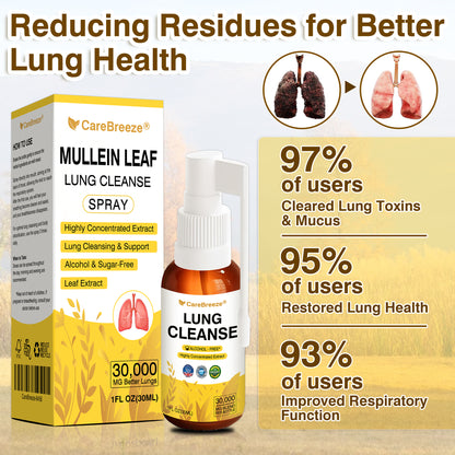 🫁🇬🇧 Official Store:CareBreeze® Botanical Mullein Leaf Extract Lung Cleanse Spray（💛Directly acts on COPD, asthma, chronic bronchitis (CB), respiratory infections, lung cancer, sinusitis, and other conditions💛）
