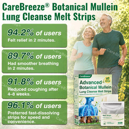 🇬🇧 ✅CareBreeze® Advanced Botanical Mullein Lung Cleanse Melt Strips（👨‍⚕️Directly acts on COPD, asthma, chronic bronchitis (CB), respiratory infections, lung cancer, sinusitis, and other conditions）