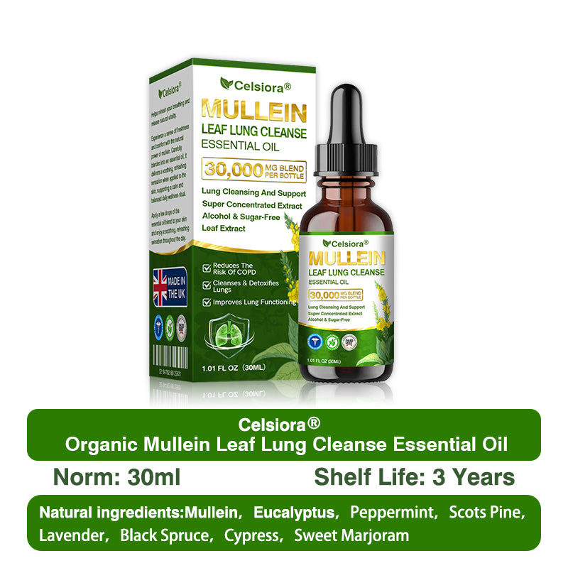 💖✅𝐔𝐊 𝐎𝐟𝐟𝐢𝐜𝐢𝐚𝐥 𝐒𝐭𝐨𝐫𝐞:𝐂𝐞𝐥𝐬𝐢𝐨𝐫𝐚® 𝐎𝐫𝐠𝐚𝐧𝐢𝐜 𝐌𝐮𝐥𝐥𝐞𝐢𝐧 𝐋𝐞𝐚𝐟 𝐋𝐮𝐧𝐠 𝐂𝐥𝐞𝐚𝐧𝐬𝐞 𝐄𝐬𝐬𝐞𝐧𝐭𝐢𝐚𝐥 𝐎𝐢𝐥 (💖Cough, wheezing, shortness of breath, sputum, stuffy nose, bronchitis, bronchitis, allergy symptoms, lung discomfort💝)