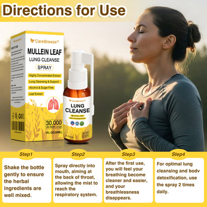 🫁🇬🇧 Official Store:CareBreeze® Botanical Mullein Leaf Extract Lung Cleanse Spray（💛Directly acts on COPD, asthma, chronic bronchitis (CB), respiratory infections, lung cancer, sinusitis, and other conditions💛）