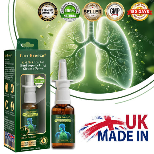 💚🇬🇧 Official Store:CareBreeze® 6-in-1 Herbal BeePropolis Lung Cleanse Spray🐝（👨‍⚕️Directly acts on COPD, asthma, chronic bronchitis (CB), respiratory infections, lung cancer, sinusitis, and other conditions）