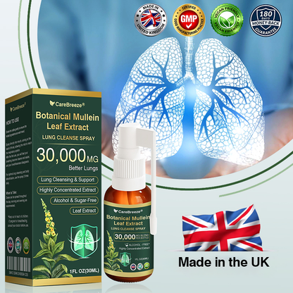 🎈✅𝐔𝐊 Official Store:CareBreeze® Botanical Mullein Leaf Extract Lung Cleanse Spray（👨‍⚕️Directly acts on COPD, asthma, chronic bronchitis (CB), respiratory infections, lung cancer, sinusitis, and other conditions）