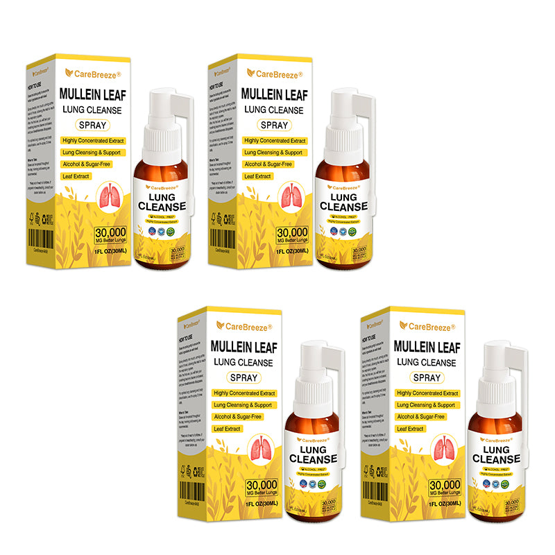 🫁🇬🇧 Official Store:CareBreeze® Botanical Mullein Leaf Extract Lung Cleanse Spray（💛Directly acts on COPD, asthma, chronic bronchitis (CB), respiratory infections, lung cancer, sinusitis, and other conditions💛）