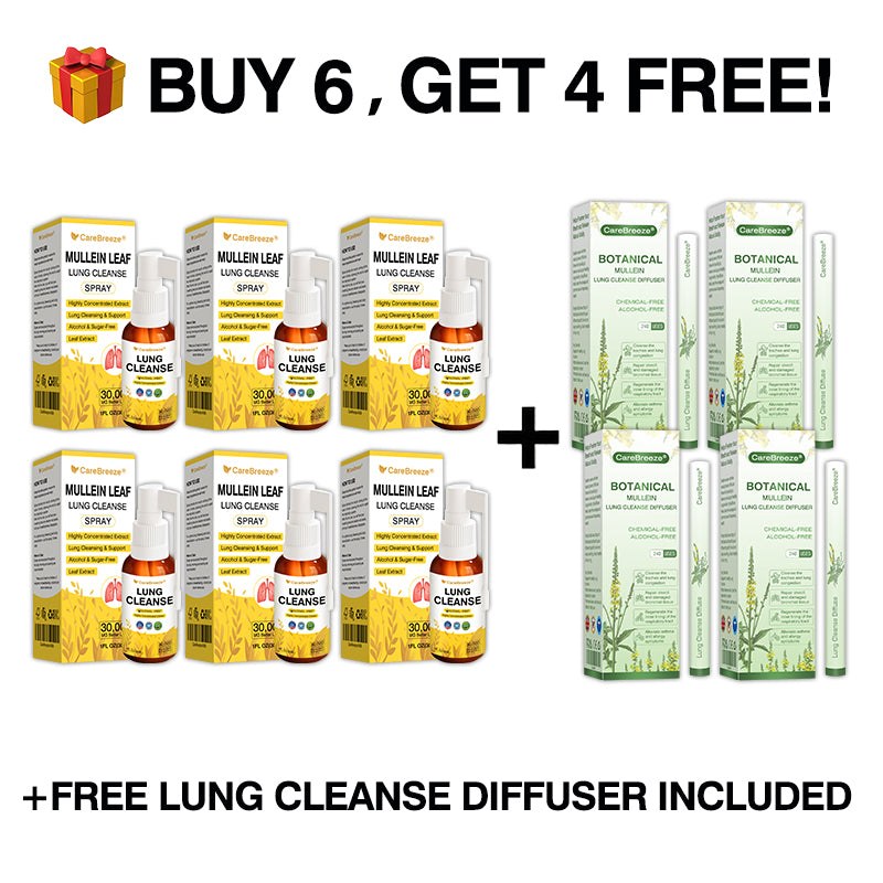 🫁🇬🇧 Official Store:CareBreeze® Botanical Mullein Leaf Extract Lung Cleanse Spray（💛Directly acts on COPD, asthma, chronic bronchitis (CB), respiratory infections, lung cancer, sinusitis, and other conditions💛）