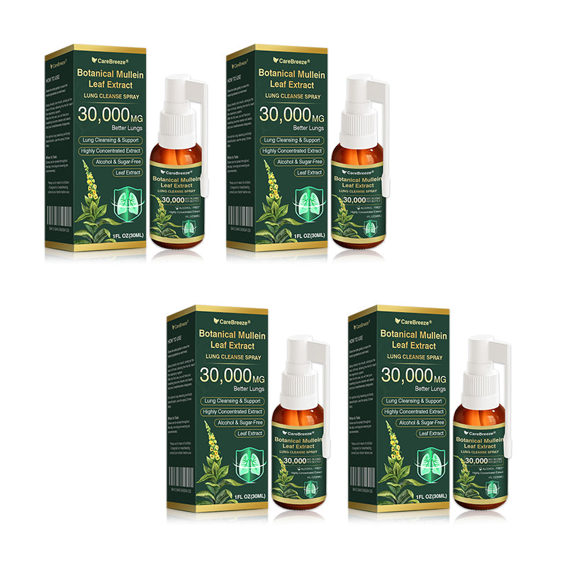 ⚡⚡✅𝐔𝐊 Official Store:CareBreeze® Botanical Mullein Leaf Extract Lung Cleanse Spray（💖Supports daily respiratory health, Helps clear congestion, Promotes easier breathing💖）