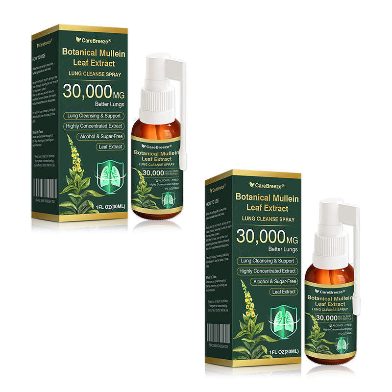 ⚡⚡✅𝐔𝐊 Official Store:CareBreeze® Botanical Mullein Leaf Extract Lung Cleanse Spray（💖Supports daily respiratory health, Helps clear congestion, Promotes easier breathing💖）
