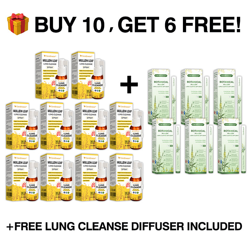 🫁🇬🇧 Official Store:CareBreeze® Botanical Mullein Leaf Extract Lung Cleanse Spray（💛Directly acts on COPD, asthma, chronic bronchitis (CB), respiratory infections, lung cancer, sinusitis, and other conditions💛）