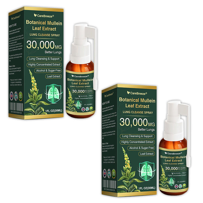🎈✅𝐔𝐊 Official Store:CareBreeze® Botanical Mullein Leaf Extract Lung Cleanse Spray（👨‍⚕️Directly acts on COPD, asthma, chronic bronchitis (CB), respiratory infections, lung cancer, sinusitis, and other conditions）