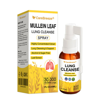 🫁🇬🇧 Official Store:CareBreeze® Botanical Mullein Leaf Extract Lung Cleanse Spray（💛Directly acts on COPD, asthma, chronic bronchitis (CB), respiratory infections, lung cancer, sinusitis, and other conditions💛）