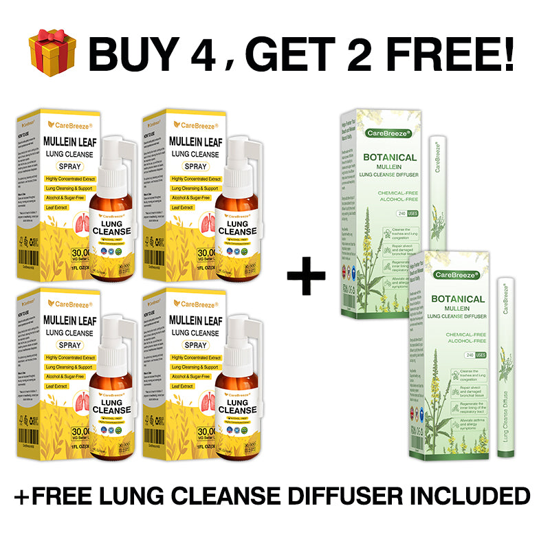 🫁🇬🇧 Official Store:CareBreeze® Botanical Mullein Leaf Extract Lung Cleanse Spray（💛Directly acts on COPD, asthma, chronic bronchitis (CB), respiratory infections, lung cancer, sinusitis, and other conditions💛）