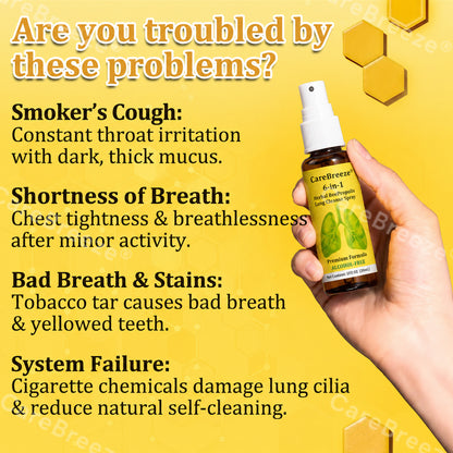 🐝🇬🇧 Official Store:CareBreeze® 6-in-1 Herbal BeePropolis Lung Cleanse Spray（👨‍⚕️Directly acts on COPD, asthma, chronic bronchitis (CB), respiratory infections, lung cancer, sinusitis, and other conditions🫁）