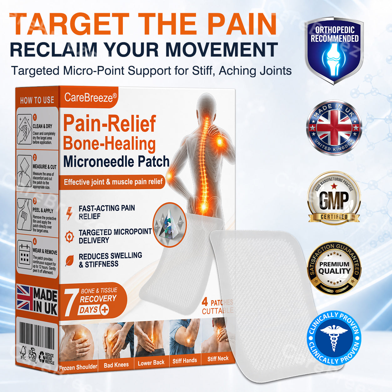 💝✅🇬🇧  CareBreeze® Pain-Relief Bone-Healing Microneedle Patch(🧑‍⚕️Reducing joint swelling, pain, stiffness, redness, warmth, soreness, and joint fatigue)
