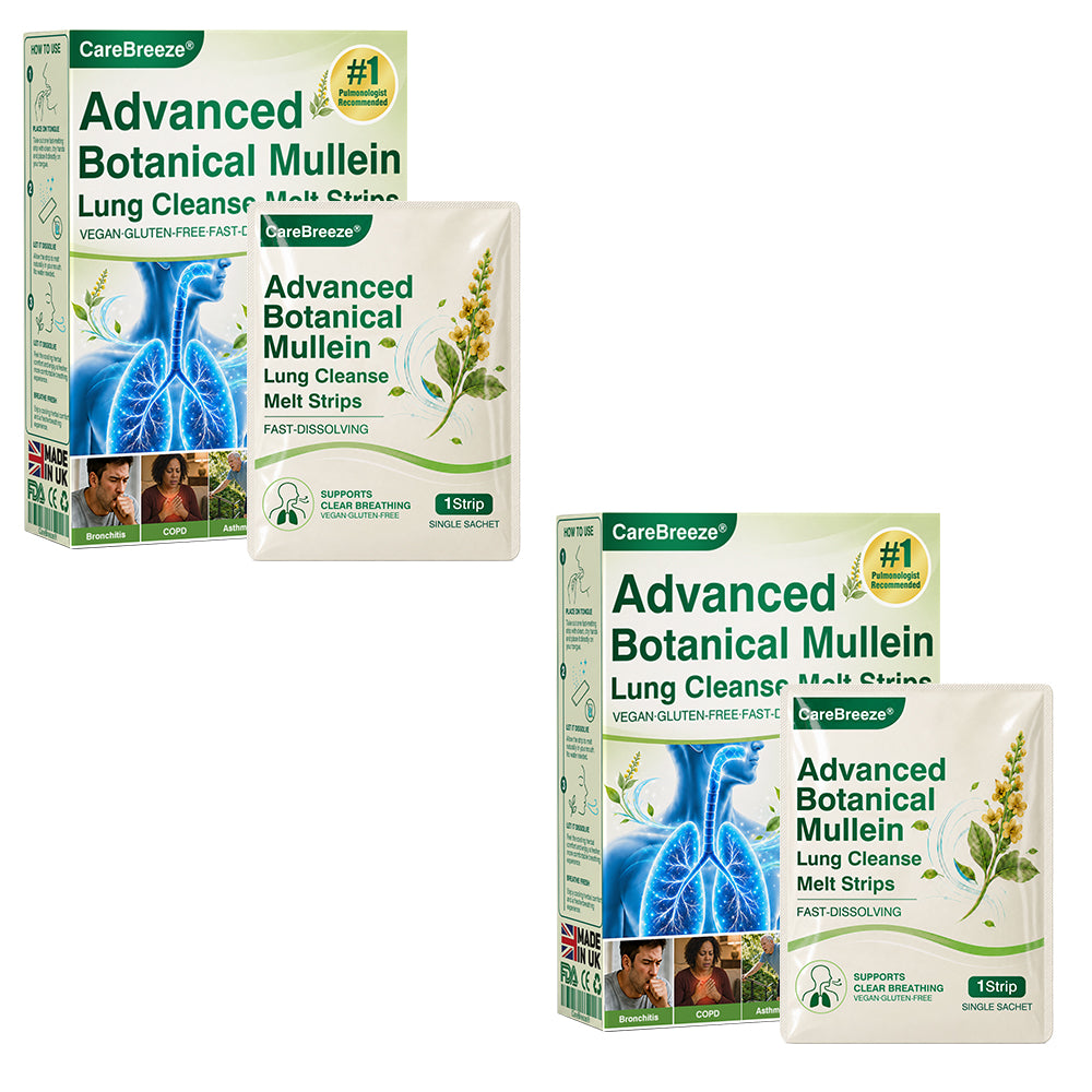 🇬🇧 ✅CareBreeze® Advanced Botanical Mullein Lung Cleanse Melt Strips（👨‍⚕️Directly acts on COPD, asthma, chronic bronchitis (CB), respiratory infections, lung cancer, sinusitis, and other conditions）