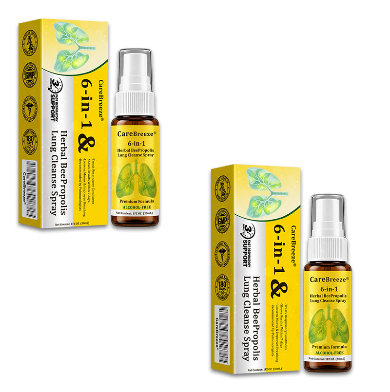 🐝🇬🇧 Official Store:CareBreeze® 6-in-1 Herbal BeePropolis Lung Cleanse Spray（👨‍⚕️Directly acts on COPD, asthma, chronic bronchitis (CB), respiratory infections, lung cancer, sinusitis, and other conditions🫁）