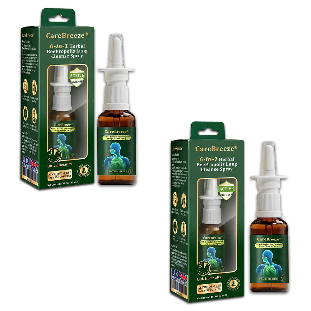 💚🇬🇧 Official Store:CareBreeze® 6-in-1 Herbal BeePropolis Lung Cleanse Spray🐝（👨‍⚕️Directly acts on COPD, asthma, chronic bronchitis (CB), respiratory infections, lung cancer, sinusitis, and other conditions）