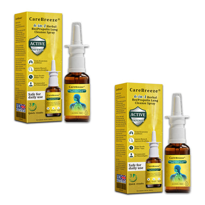 🫁🫁✅UK Official Store:CareBreeze® 6-in-1 Herbal BeePropolis Lung Cleanse Spray（👨‍⚕️Directly acts on COPD, asthma, chronic bronchitis (CB), respiratory infections, lung cancer, sinusitis, and other conditions）