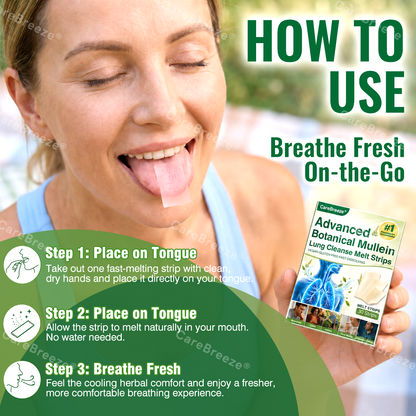 🇬🇧 ✅CareBreeze® Advanced Botanical Mullein Lung Cleanse Melt Strips（👨‍⚕️Directly acts on COPD, asthma, chronic bronchitis (CB), respiratory infections, lung cancer, sinusitis, and other conditions）