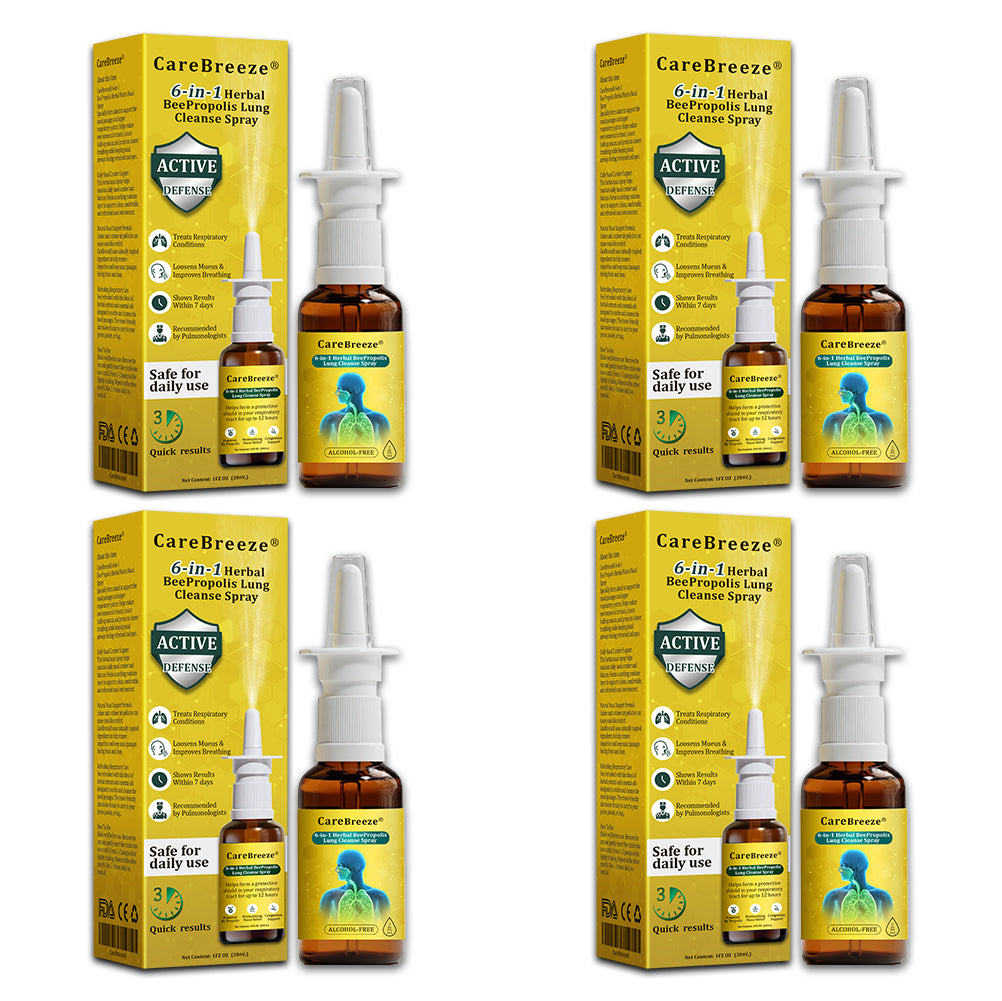 🇬🇧 🐝✅UK Official Store:CareBreeze® 6-in-1 Herbal BeePropolis Lung Cleanse Spray（👨‍⚕️Directly acts on COPD, asthma, chronic bronchitis (CB), respiratory infections, lung cancer, sinusitis, and other conditions）