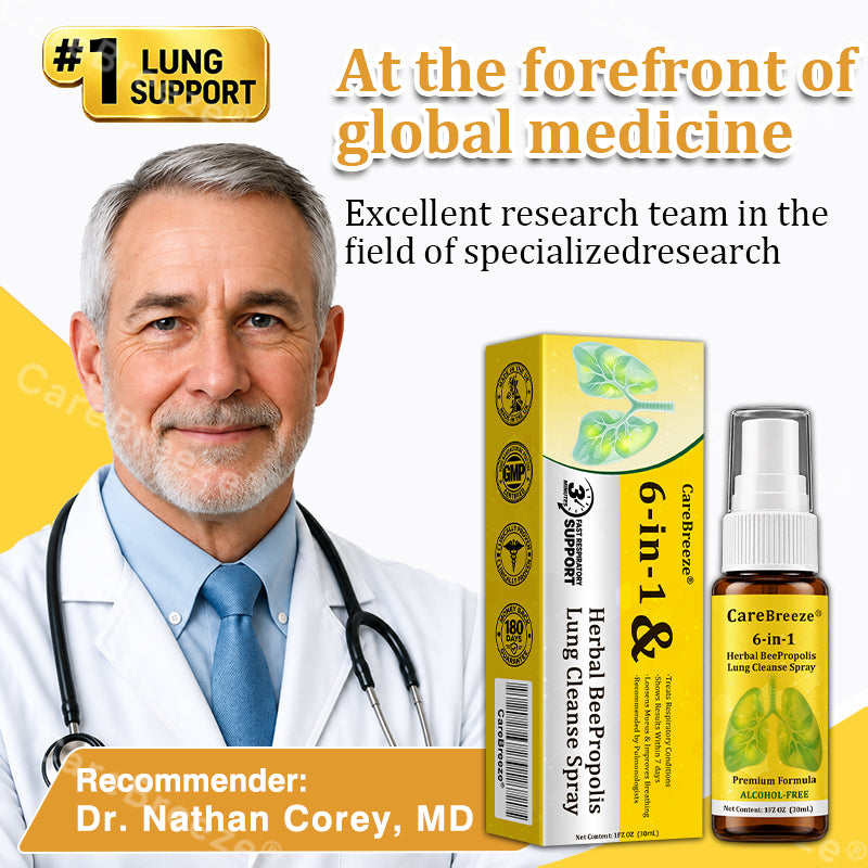 🐝🇬🇧 Official Store:CareBreeze® 6-in-1 Herbal BeePropolis Lung Cleanse Spray（👨‍⚕️Directly acts on COPD, asthma, chronic bronchitis (CB), respiratory infections, lung cancer, sinusitis, and other conditions🫁）