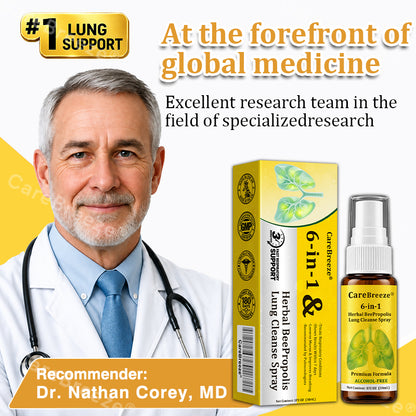 🐝🇬🇧 Official Store:CareBreeze® 6-in-1 Herbal BeePropolis Lung Cleanse Spray（👨‍⚕️Directly acts on COPD, asthma, chronic bronchitis (CB), respiratory infections, lung cancer, sinusitis, and other conditions🫁）
