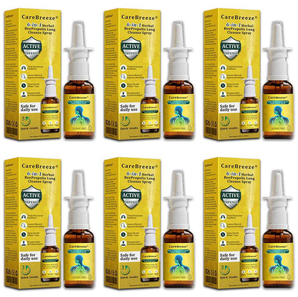 🇬🇧 🐝✅UK Official Store:CareBreeze® 6-in-1 Herbal BeePropolis Lung Cleanse Spray（👨‍⚕️Directly acts on COPD, asthma, chronic bronchitis (CB), respiratory infections, lung cancer, sinusitis, and other conditions）