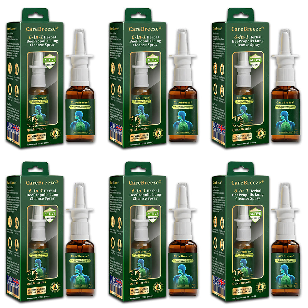 💚🇬🇧 Official Store:CareBreeze® 6-in-1 Herbal BeePropolis Lung Cleanse Spray🐝（👨‍⚕️Directly acts on COPD, asthma, chronic bronchitis (CB), respiratory infections, lung cancer, sinusitis, and other conditions）