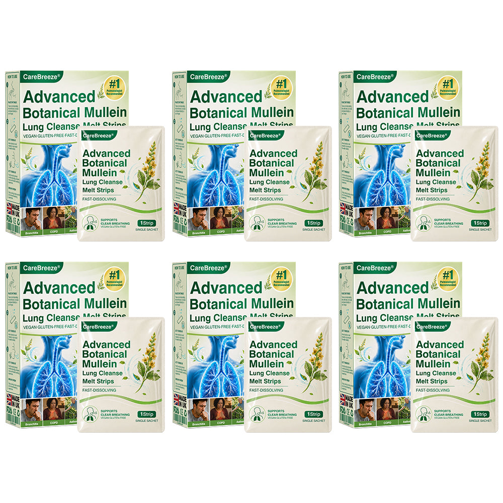 🇬🇧 ✅CareBreeze® Advanced Botanical Mullein Lung Cleanse Melt Strips（👨‍⚕️Directly acts on COPD, asthma, chronic bronchitis (CB), respiratory infections, lung cancer, sinusitis, and other conditions）