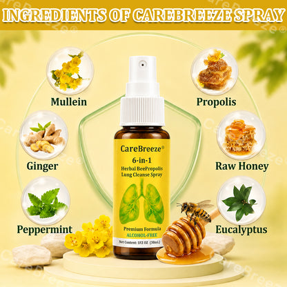 🐝🇬🇧 Official Store:CareBreeze® 6-in-1 Herbal BeePropolis Lung Cleanse Spray（👨‍⚕️Directly acts on COPD, asthma, chronic bronchitis (CB), respiratory infections, lung cancer, sinusitis, and other conditions🫁）