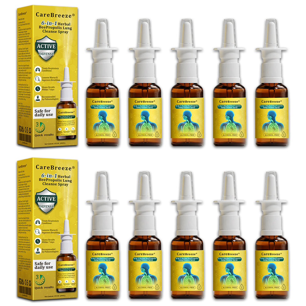 🇬🇧 🐝✅UK Official Store:CareBreeze® 6-in-1 Herbal BeePropolis Lung Cleanse Spray（👨‍⚕️Directly acts on COPD, asthma, chronic bronchitis (CB), respiratory infections, lung cancer, sinusitis, and other conditions）