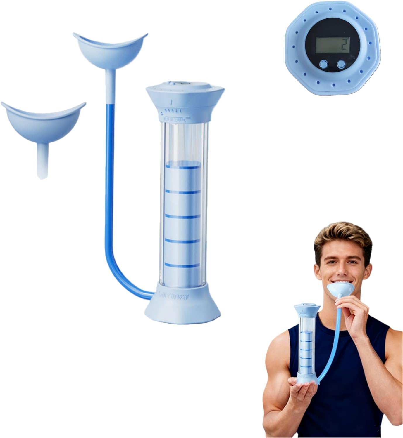 Digital Breathing Dumbbells with Adjustable air holes, Load Bearing Breathing Training Device, Abdominal Breathing Capacity,Slimming Belly, Breathing Resistance Training Dumbbells