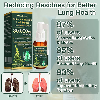 ⚡⚡✅𝐔𝐊 Official Store:CareBreeze® Botanical Mullein Leaf Extract Lung Cleanse Spray（💖Supports daily respiratory health, Helps clear congestion, Promotes easier breathing💖）