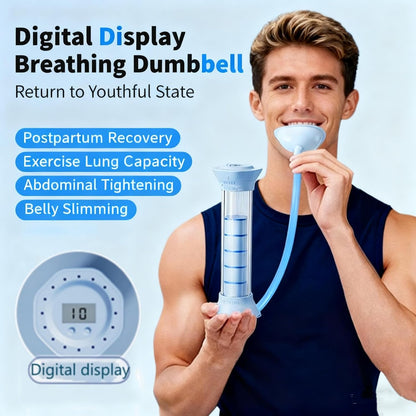 Digital Breathing Dumbbells with Adjustable air holes, Load Bearing Breathing Training Device, Abdominal Breathing Capacity,Slimming Belly, Breathing Resistance Training Dumbbells
