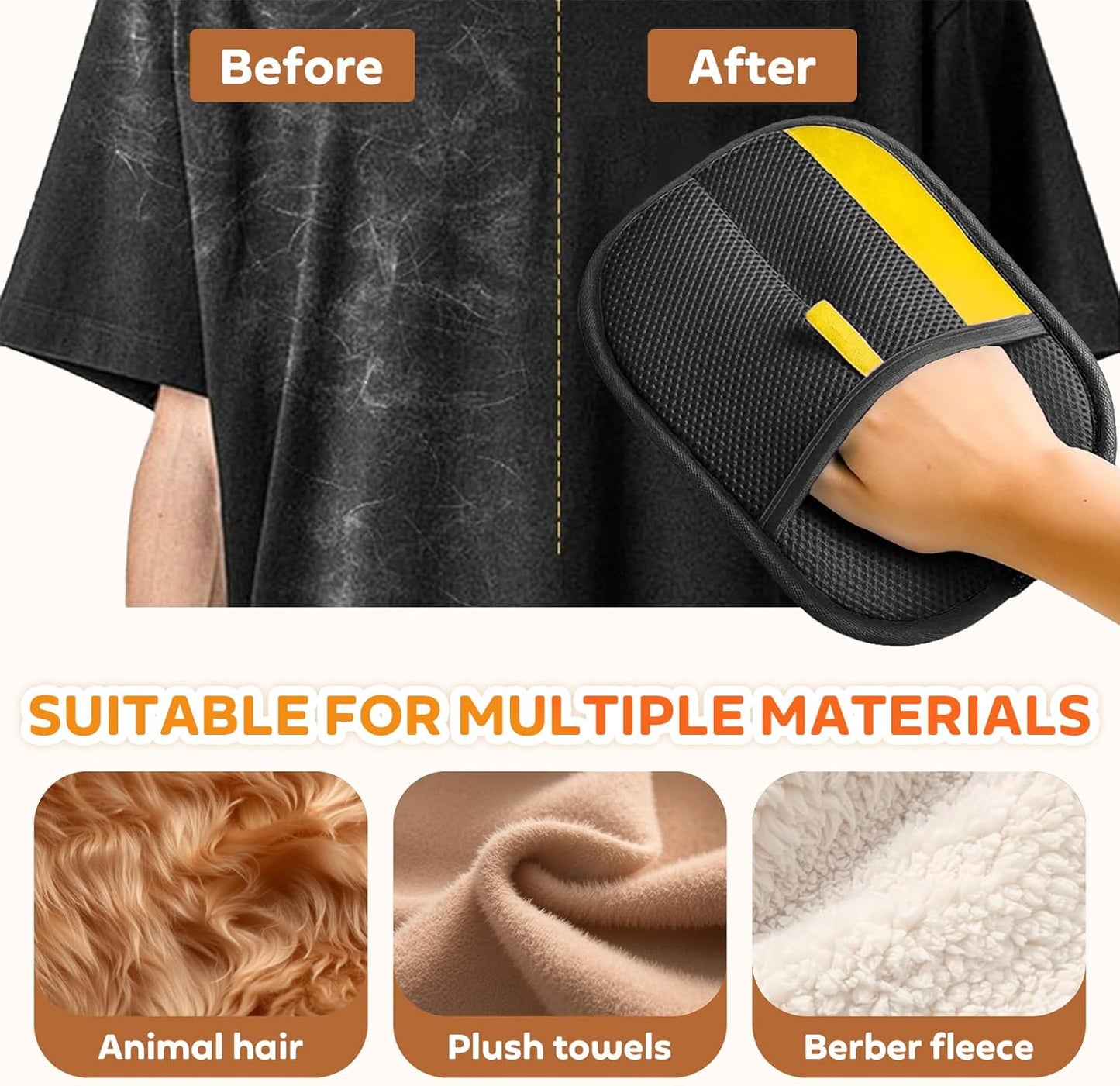 ✅UK Owned and Operated:GFOUK® Pet hair remover Electrostatic gloves Two-way brush sticky hair remover Cat hair dog hair glover Grooming Removal Cleaning