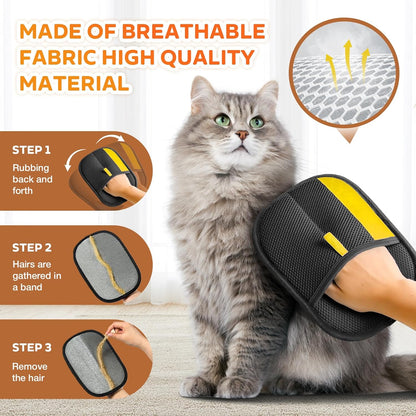 ✅UK Owned and Operated:GFOUK® Pet hair remover Electrostatic gloves Two-way brush sticky hair remover Cat hair dog hair glover Grooming Removal Cleaning