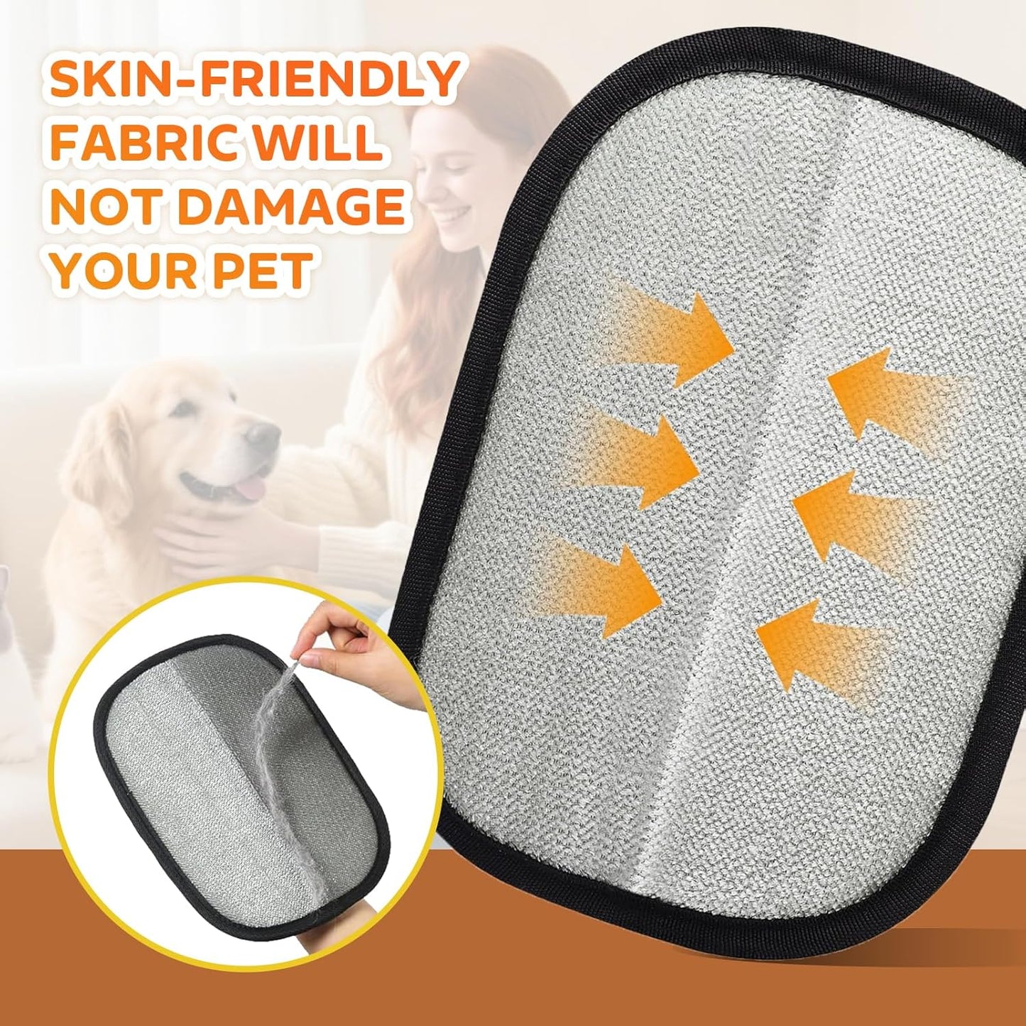 ✅UK Owned and Operated:GFOUK® Pet hair remover Electrostatic gloves Two-way brush sticky hair remover Cat hair dog hair glover Grooming Removal Cleaning