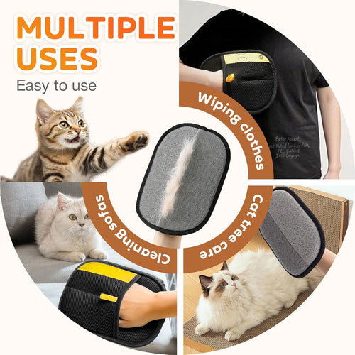 ✅UK Owned and Operated:GFOUK® Pet hair remover Electrostatic gloves Two-way brush sticky hair remover Cat hair dog hair glover Grooming Removal Cleaning