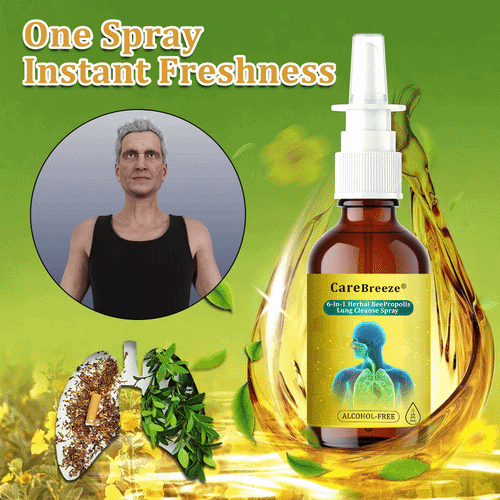 🇬🇧 🐝✅UK Official Store:CareBreeze® 6-in-1 Herbal BeePropolis Lung Cleanse Spray（👨‍⚕️Directly acts on COPD, asthma, chronic bronchitis (CB), respiratory infections, lung cancer, sinusitis, and other conditions）