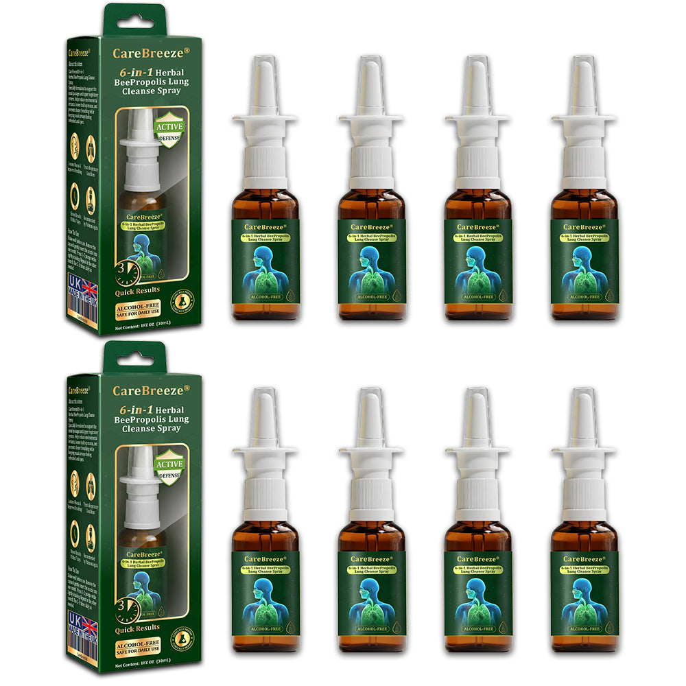 💚🇬🇧 CareBreeze® 6-in-1 Herbal BeePropolis Lung Cleanse Spray🐝(🫁Cough, wheezing, shortness of breath, sputum, stuffy nose, bronchitis, bronchitis, allergy symptoms, lung discomfort💝)