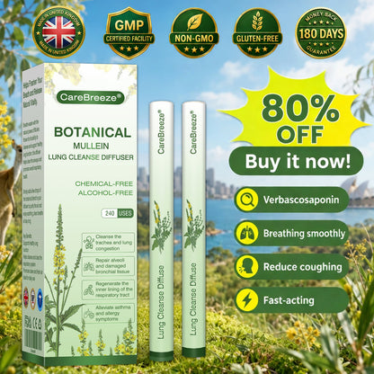 🇬🇧 ✅UK Owned and Operated|CareBreeze® Botanical Mullein Lung Cleanse Diffuser (💝 Cough, wheezing, shortness of breath, sputum, stuffy nose, bronchitis, bronchitis, allergy symptoms, lung discomfort💝)